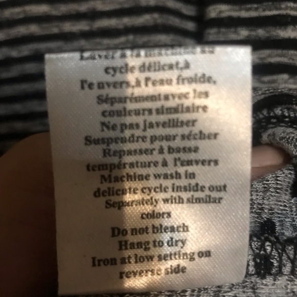 VINTAGE MARIE CLAIRE BLACK/GREY STRIPED / POLKA DOTS L/S TOP - Picture 7 of 7